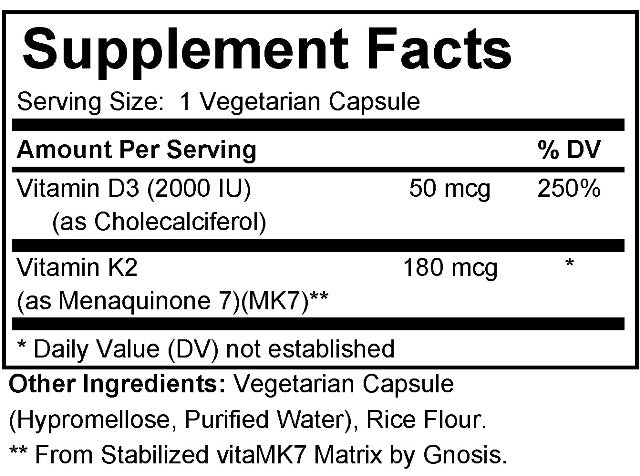 Vitamin D-3 2000 IU + K2 (CAPSULES)