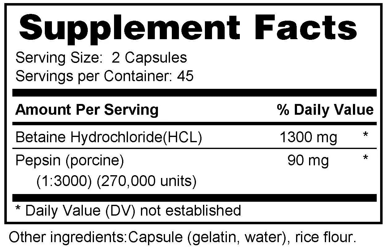 HCL/Pepsin – Genesis Botanical Formulas